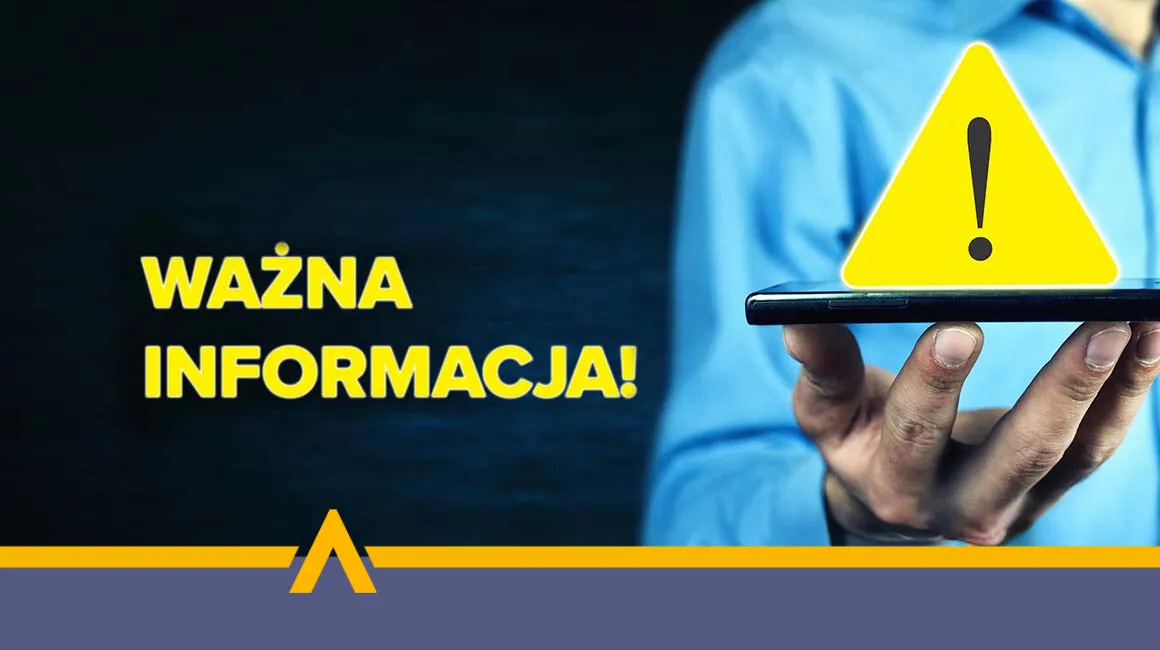 Ilustracja informacyjna zawierająca tekst o programie redukcji zadłużenia ‘Ulga od długu’ oraz działalności Kancelarii Certo, na tle z żółtym znakiem ostrzegawczym – trójkątem z wykrzyknikiem